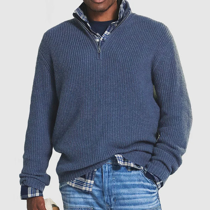 Winston Ribbed Quarter-Zip Sweater