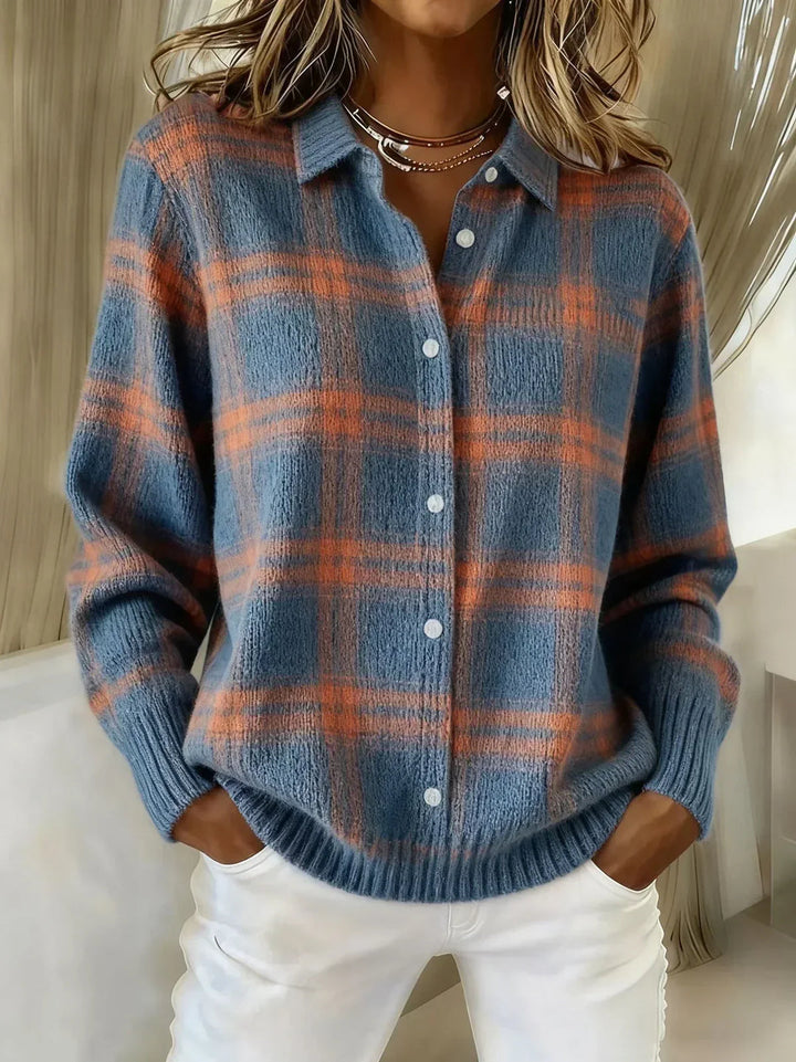 Rebecca Plaid Button Cardigan