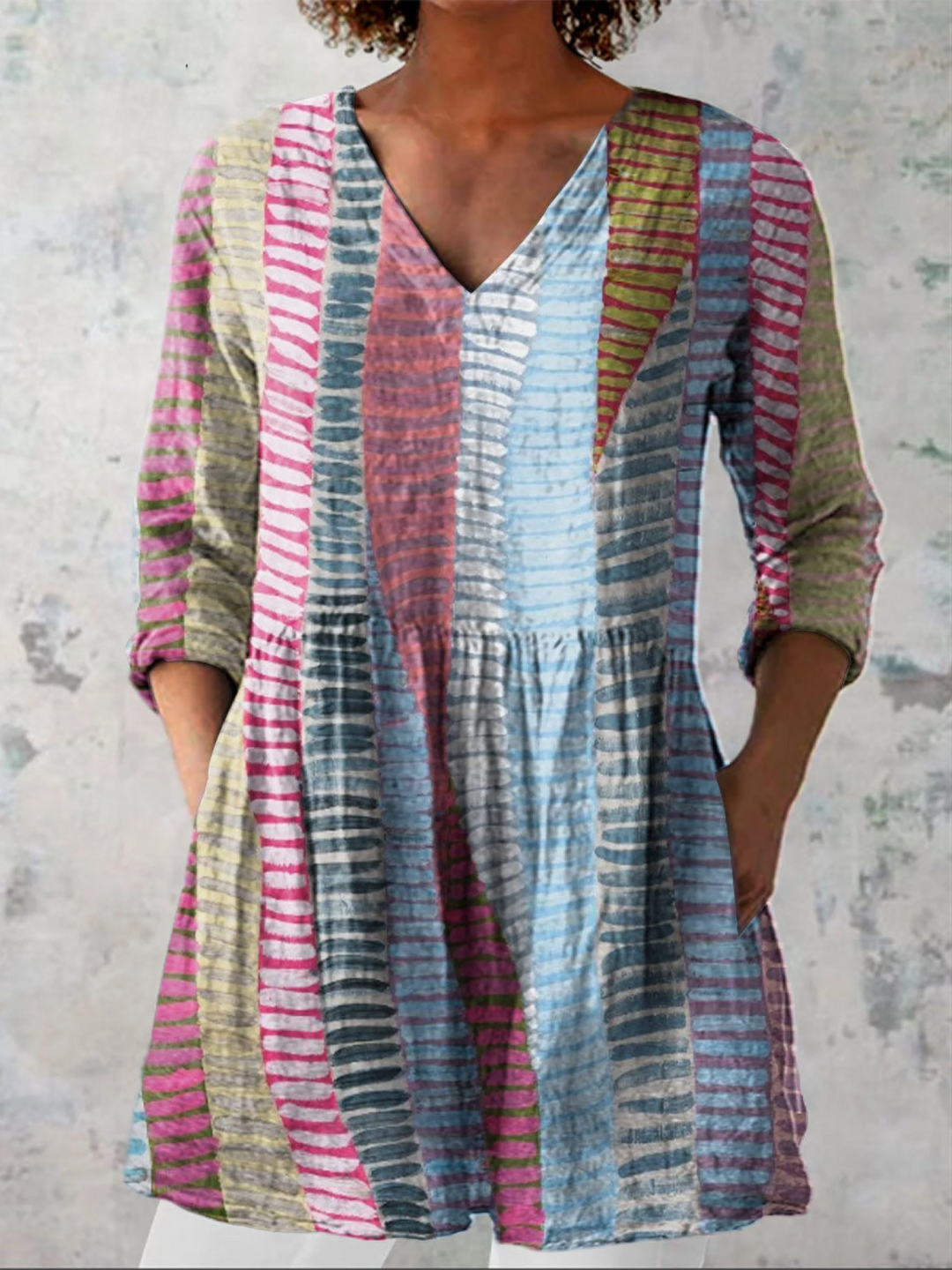 Noa Striped Long Blouse