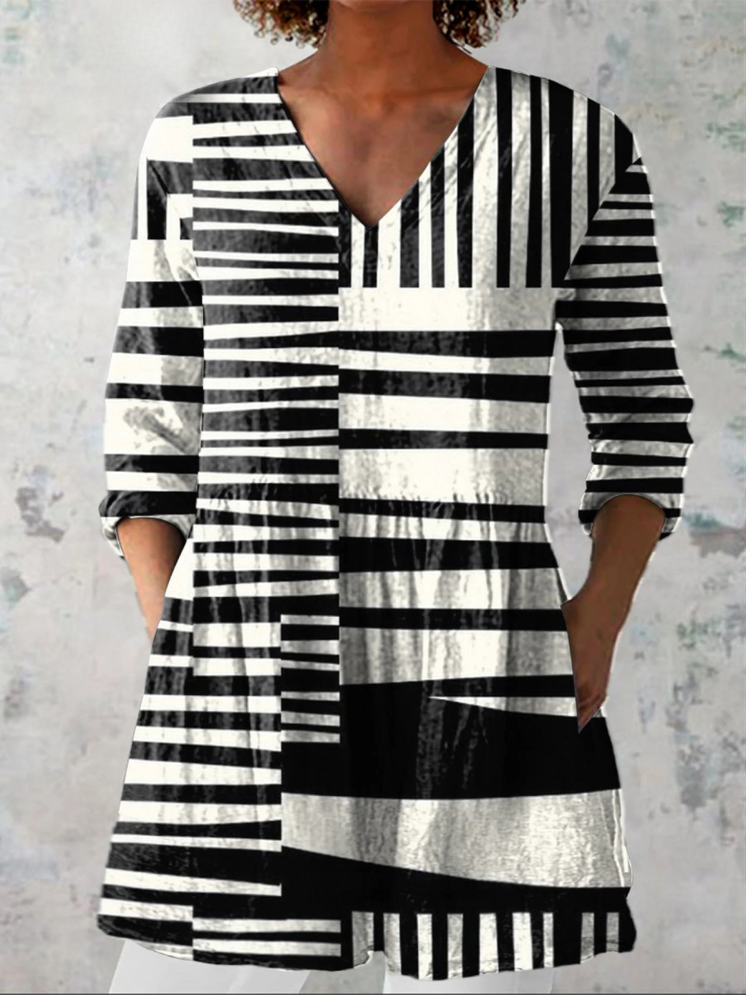 Quinn Striped Long Blouse