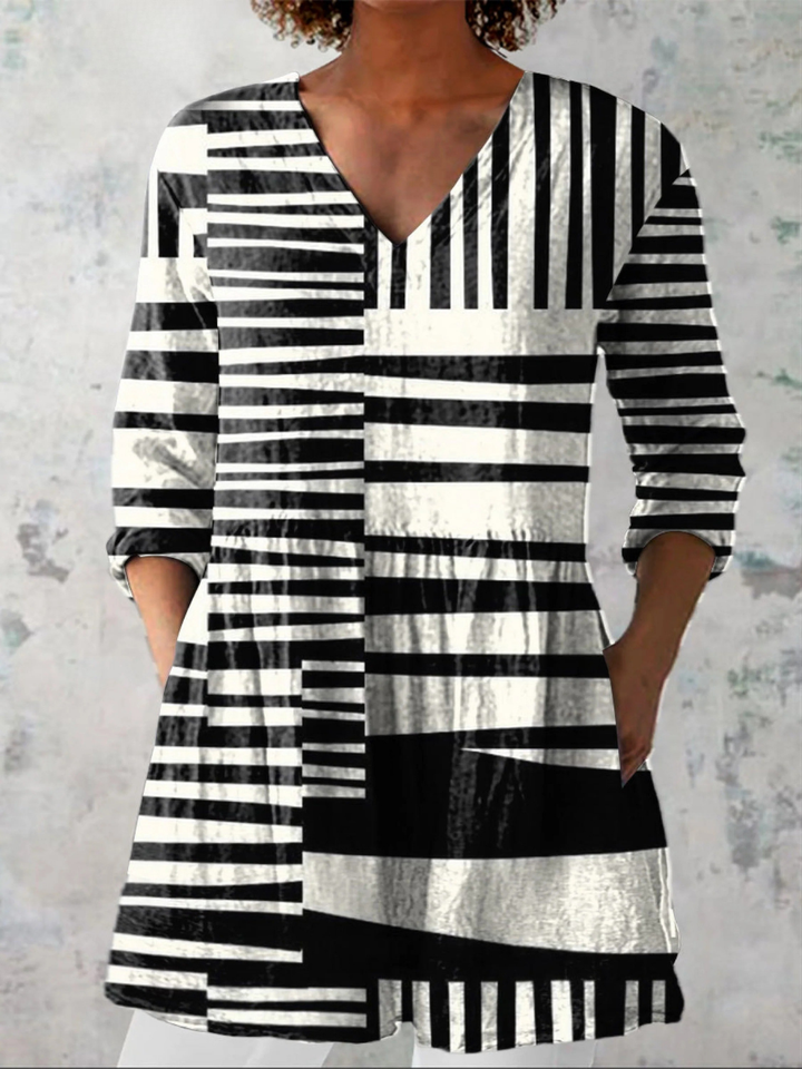 Quinn Striped Long Blouse