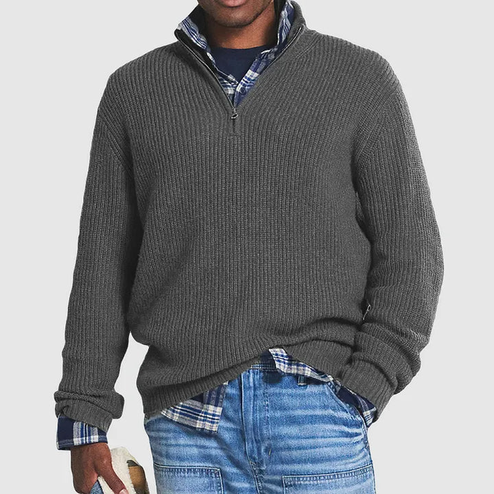 Winston Ribbed Quarter-Zip Sweater