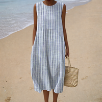 Evelyn Vertical Stripe Midi Dress