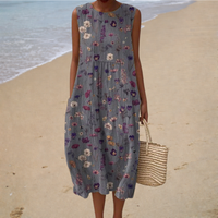 Margot Floral Gathered Midi Dress