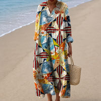 Beatrice Geometric Floral Midi Dress