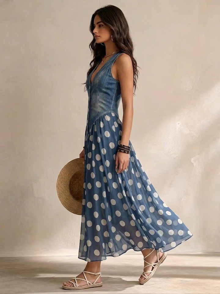 Amelia Polka Dot Maxi Dress