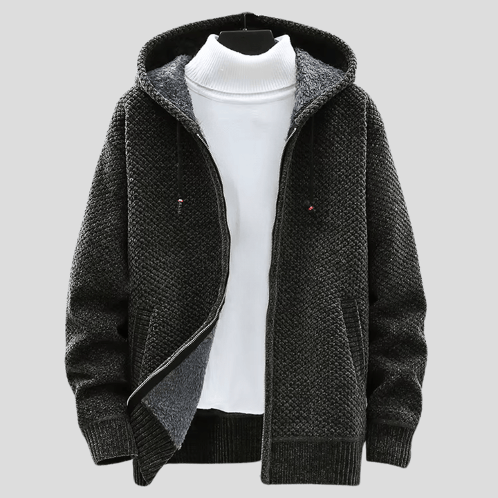 Wilson – Knitted Zip Hoodie with Fleece Lining