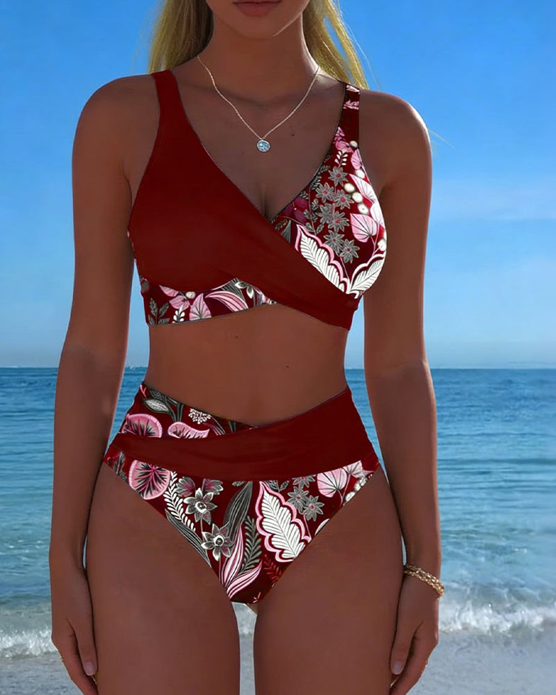 Penelope Floral Wrap Bikini Set