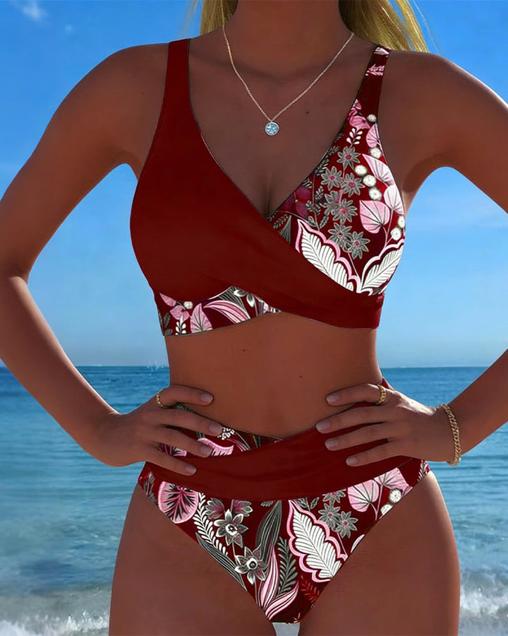 Penelope Floral Wrap Bikini Set
