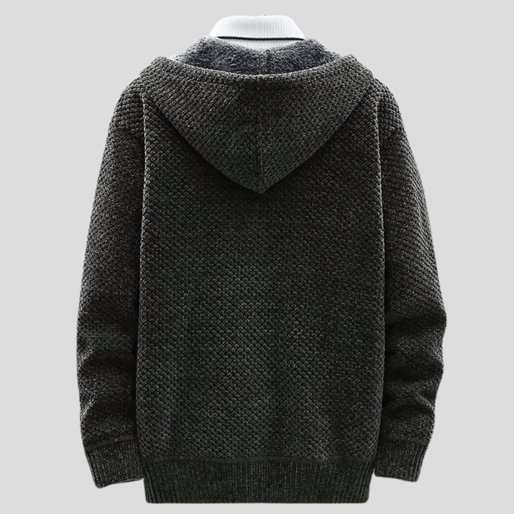 Wilson – Knitted Zip Hoodie with Fleece Lining