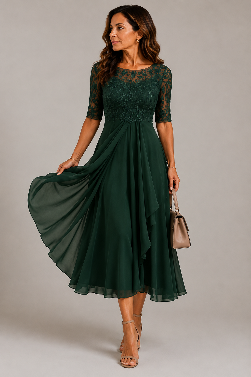Eleanor Pleated Midi Dress