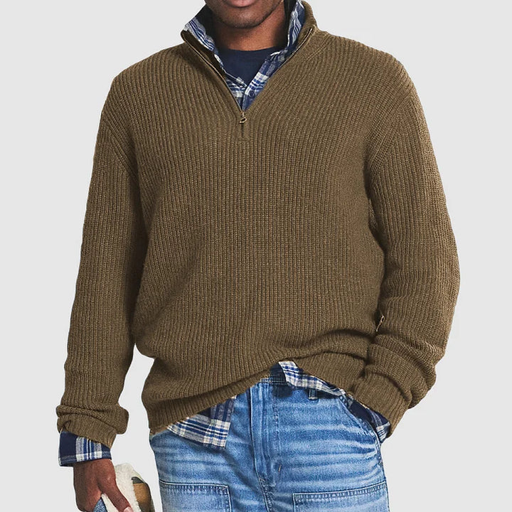 Winston Ribbed Quarter-Zip Sweater