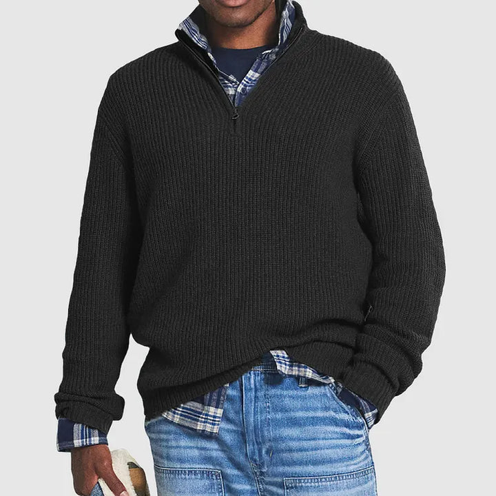 Winston Ribbed Quarter-Zip Sweater
