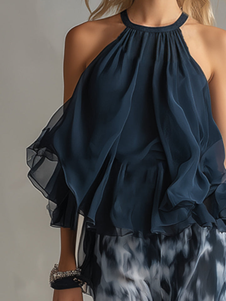 Beatrice Halter Printed Two-Piece Set
