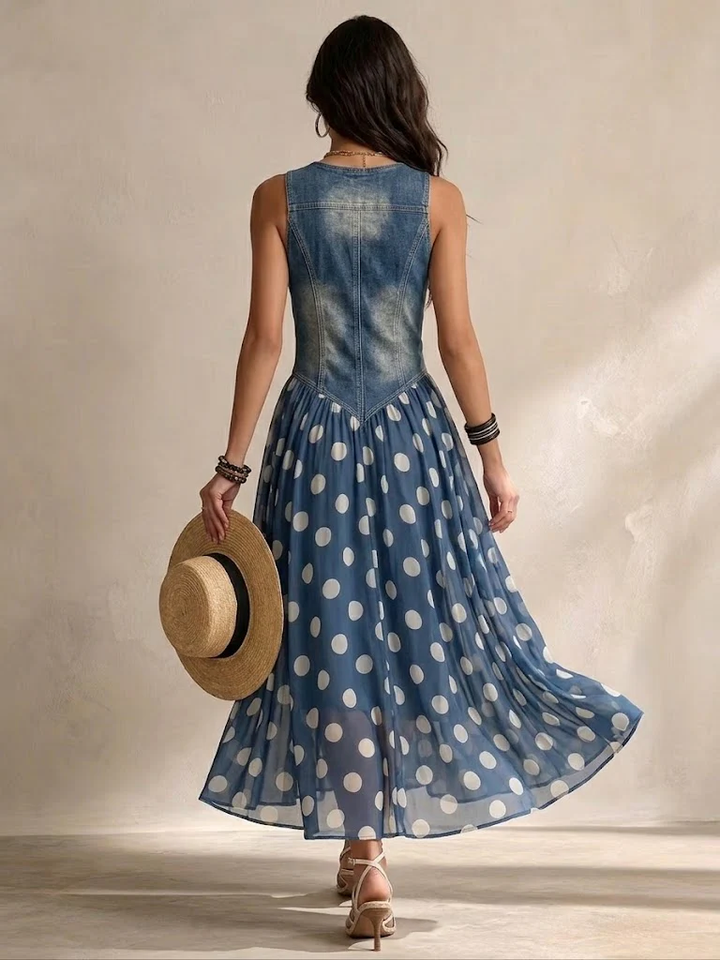 Amelia Polka Dot Maxi Dress