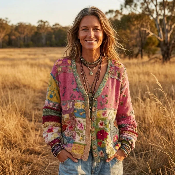 Amelia Patchwork Floral Cardigan