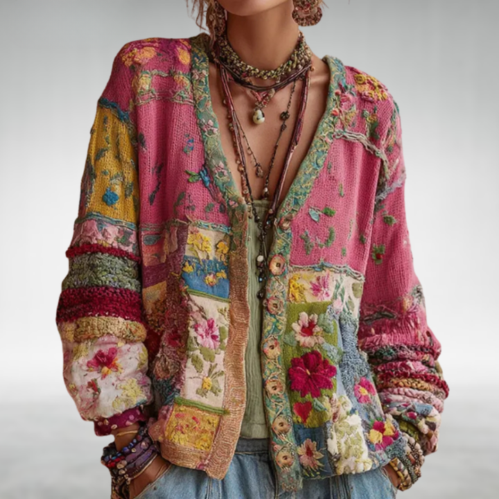 Amelia Patchwork Floral Cardigan