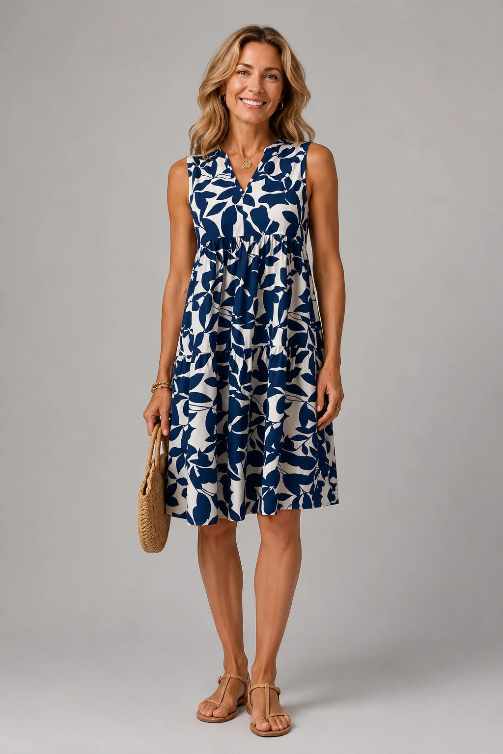Audrey Printed Midi Dress