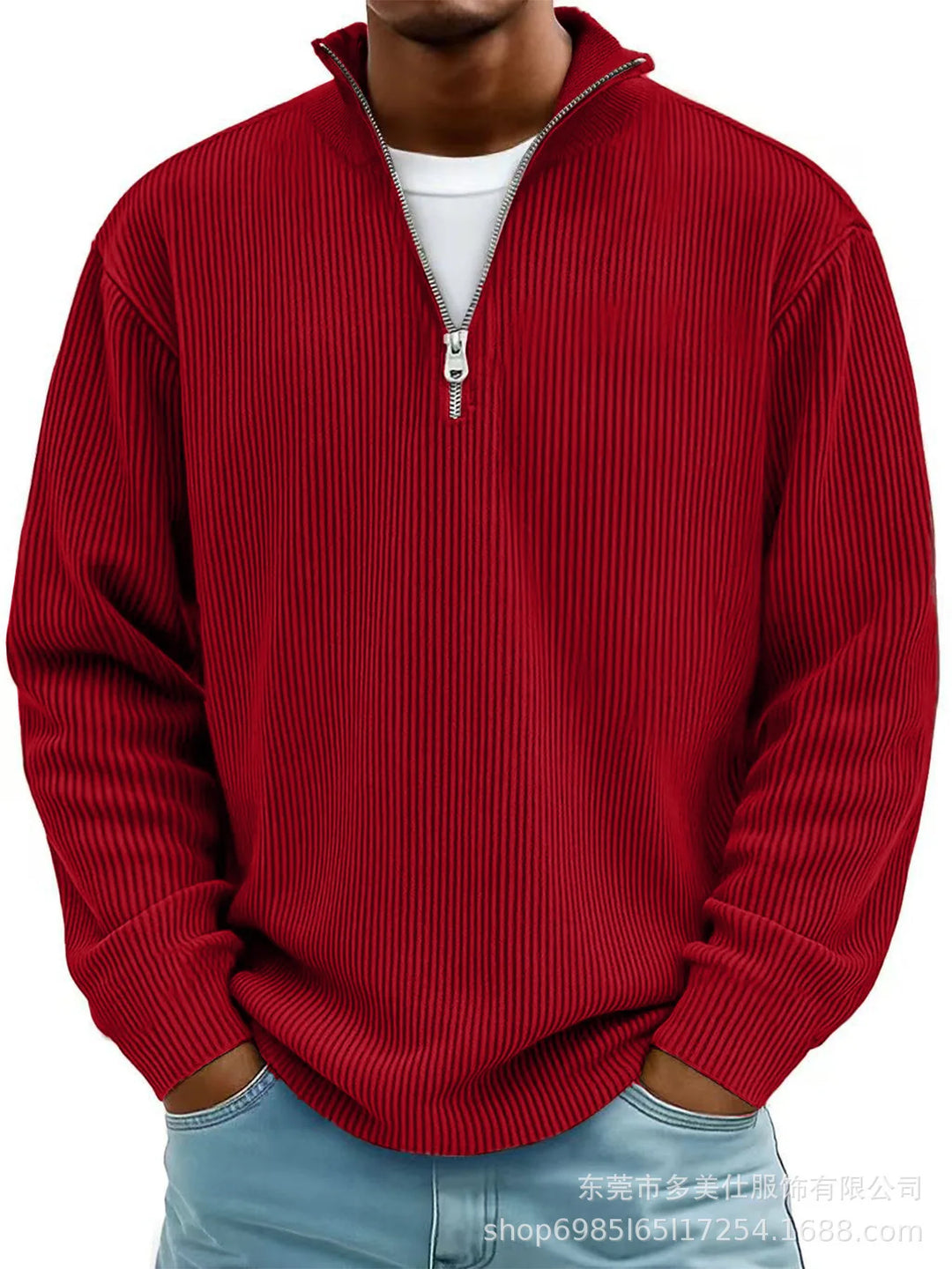 Bennett Ribbed Quarter-Zip Pullover