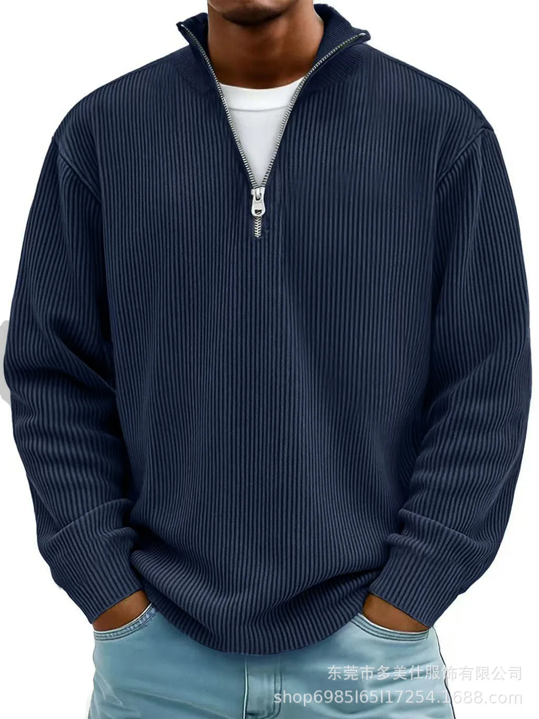 Bennett Ribbed Quarter-Zip Pullover