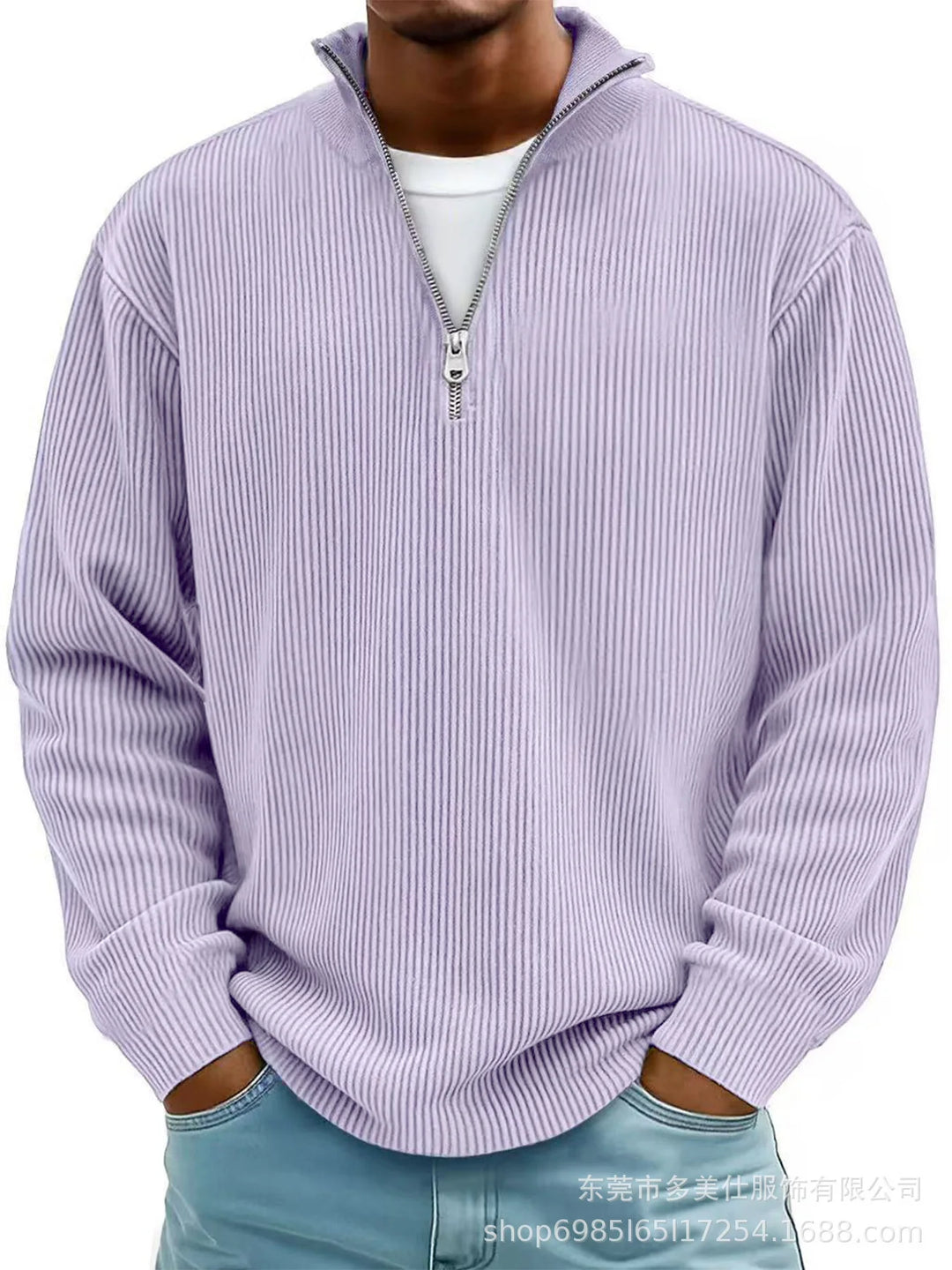 Bennett Ribbed Quarter-Zip Pullover