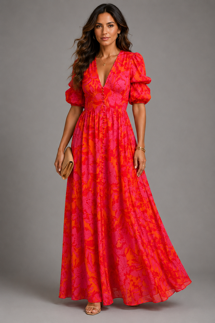 Evelyn Printed Maxi Dress