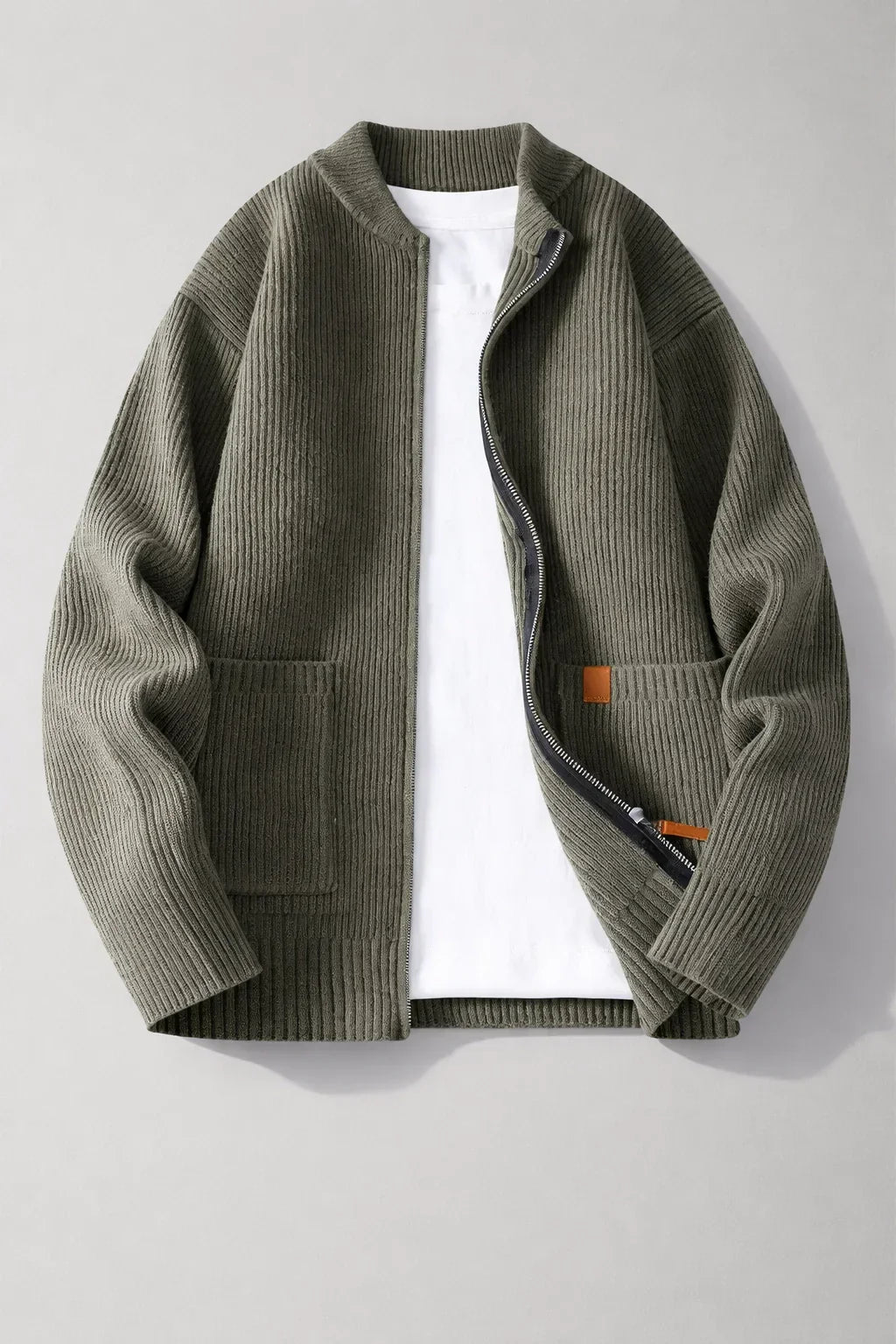 Everett Ribbed Zip Cardigan