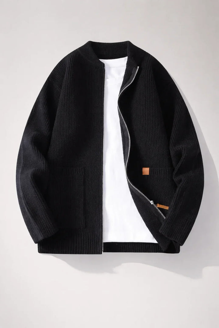 Everett Ribbed Zip Cardigan