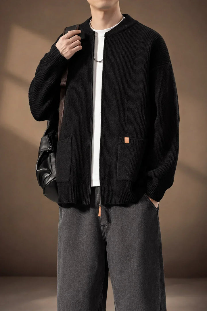 Everett Ribbed Zip Cardigan