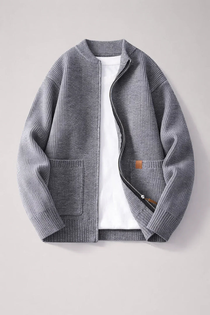 Everett Ribbed Zip Cardigan