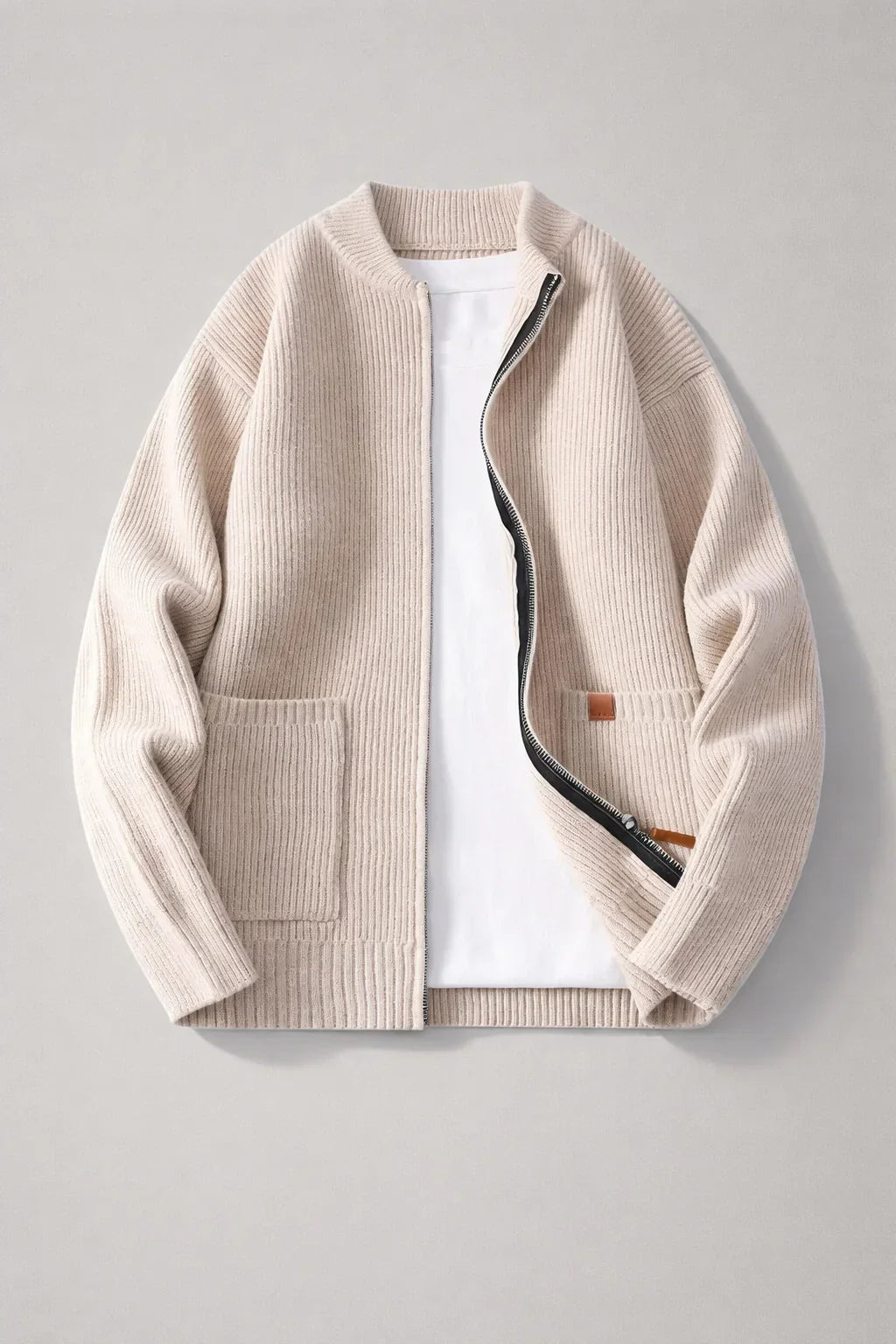 Everett Ribbed Zip Cardigan