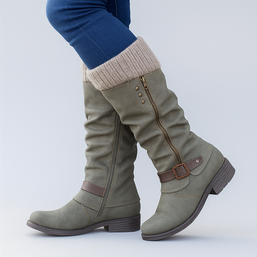 Ariana Mid-Calf Buckle Boots