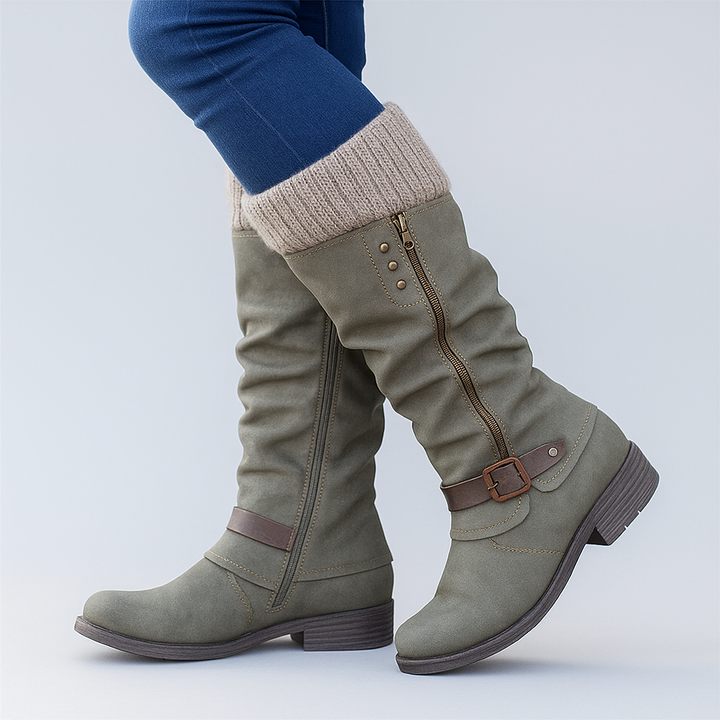 Ariana Mid-Calf Buckle Boots