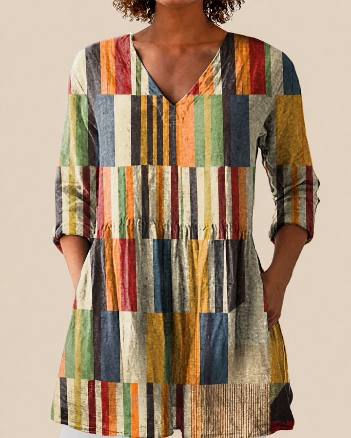Avery Striped Long Blouse