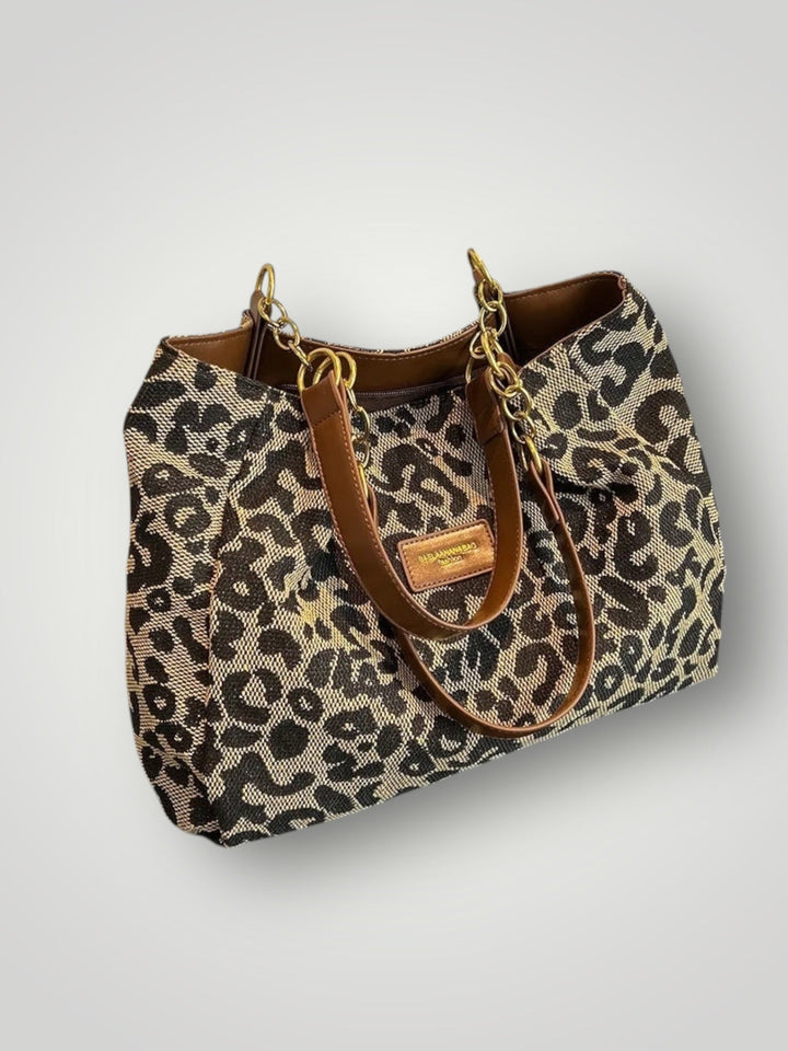 Elara Leopard Tote Bag