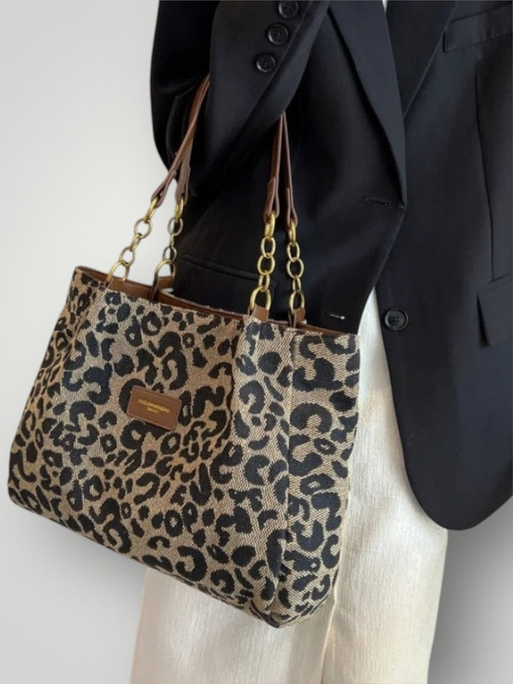 Elara Leopard Tote Bag