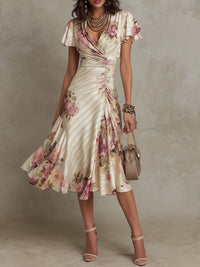 Florence Floral Wrap Midi Dress