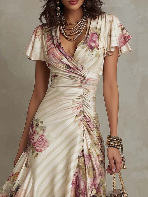 Florence Floral Wrap Midi Dress