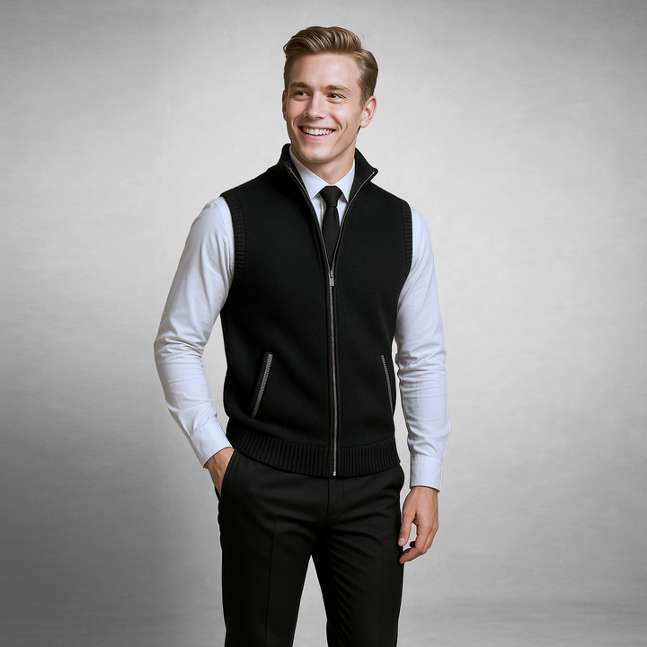 Theo Textured Zip Vest