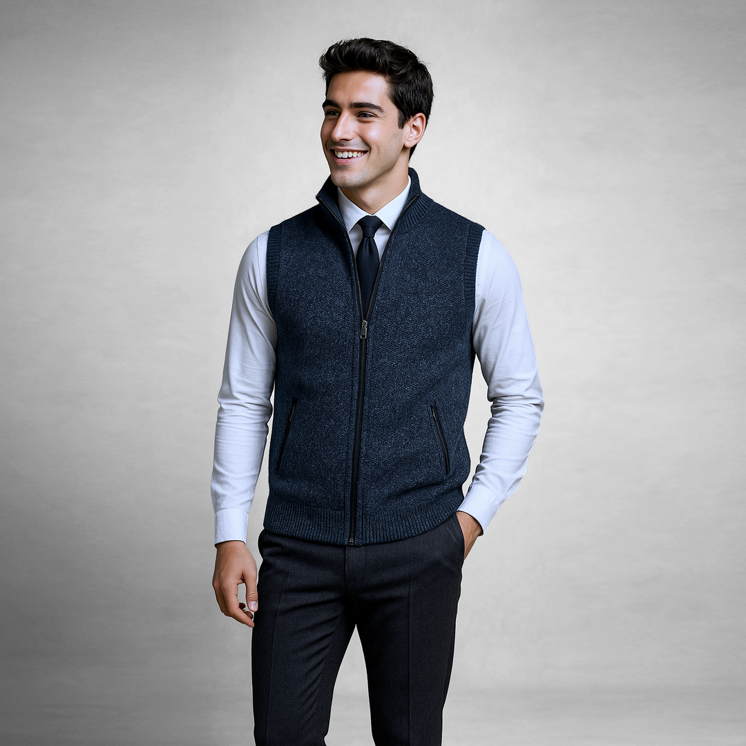 Theo Textured Zip Vest