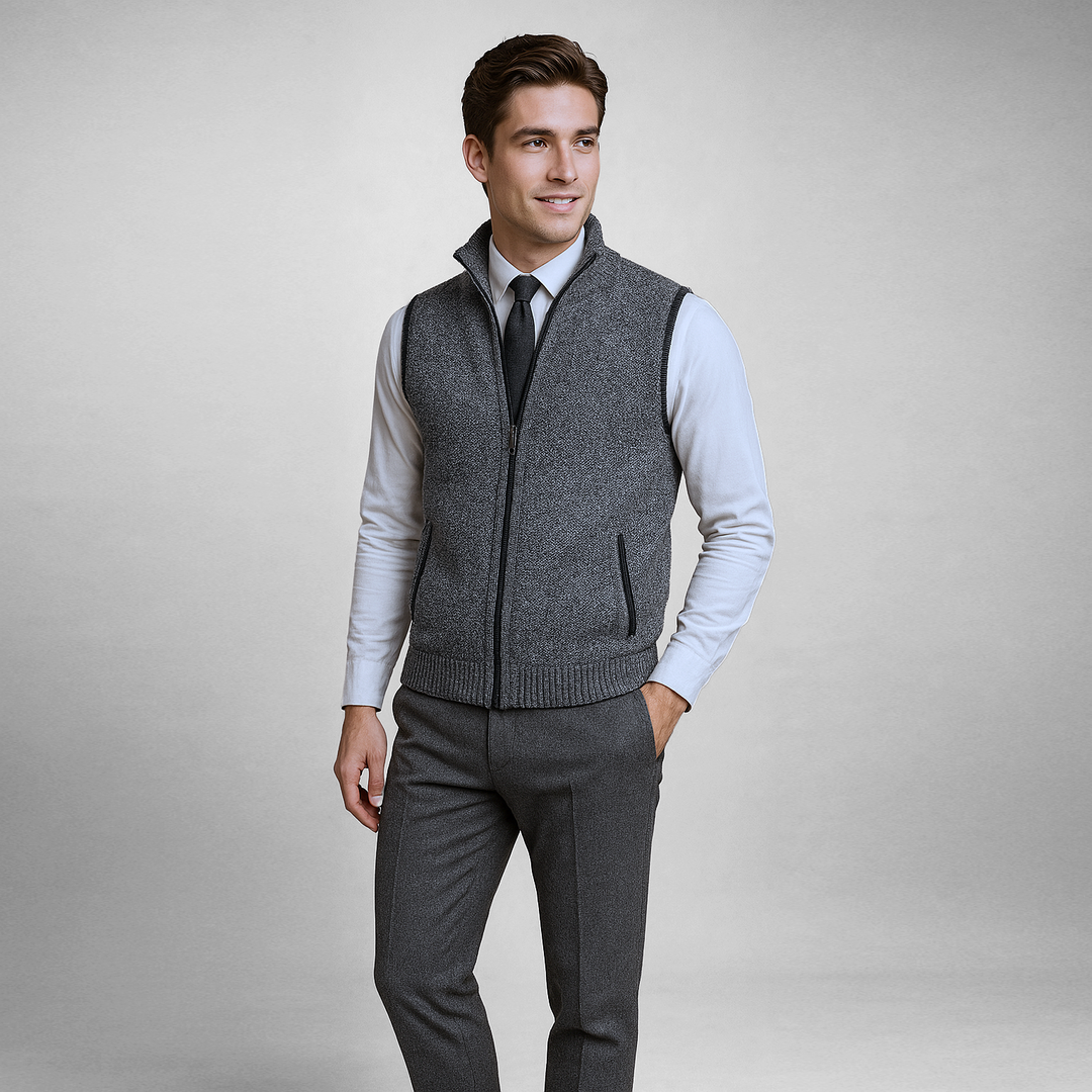 Theo Textured Zip Vest