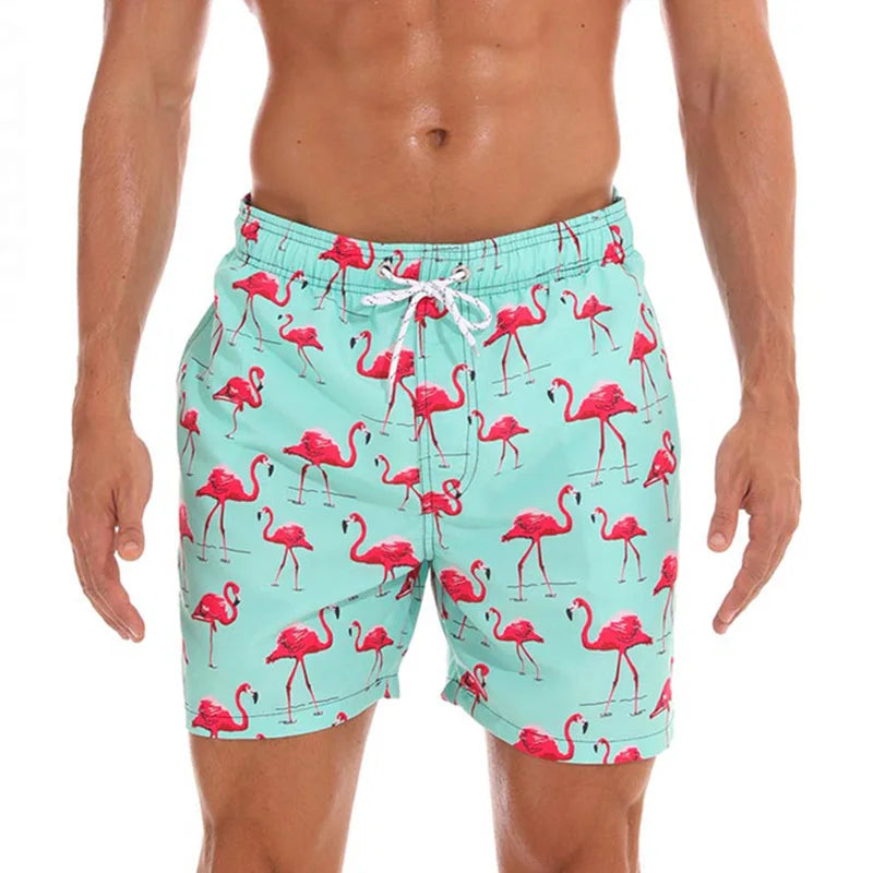 Coastal Green Flamingo Swim Shorts
