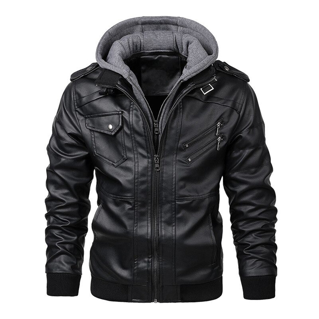 Travis Hooded Leather Jacket