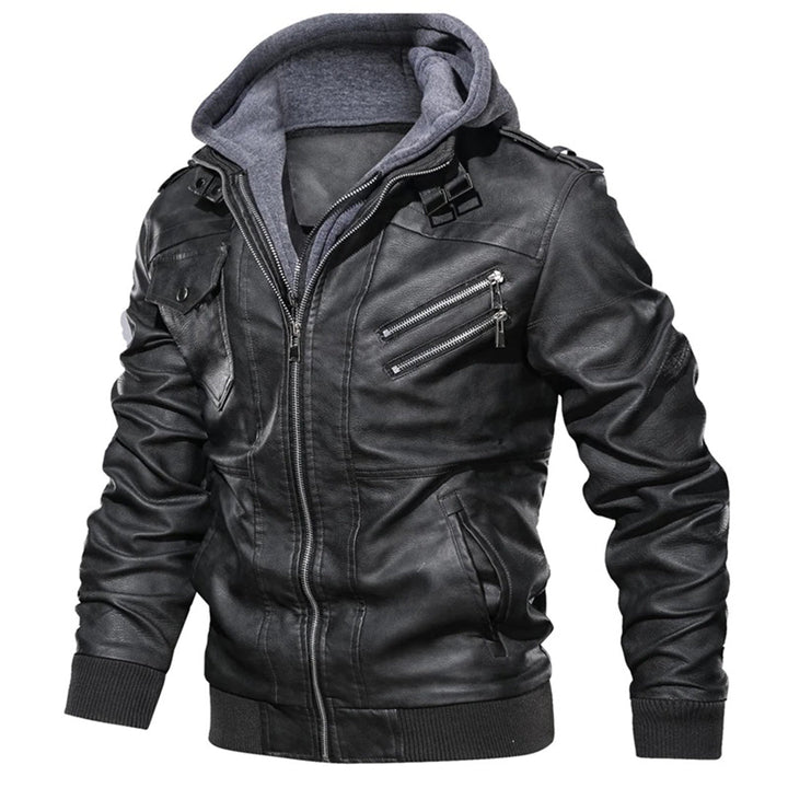 Travis Hooded Leather Jacket