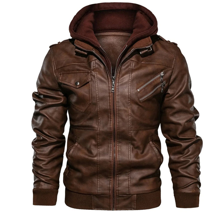 Travis Hooded Leather Jacket
