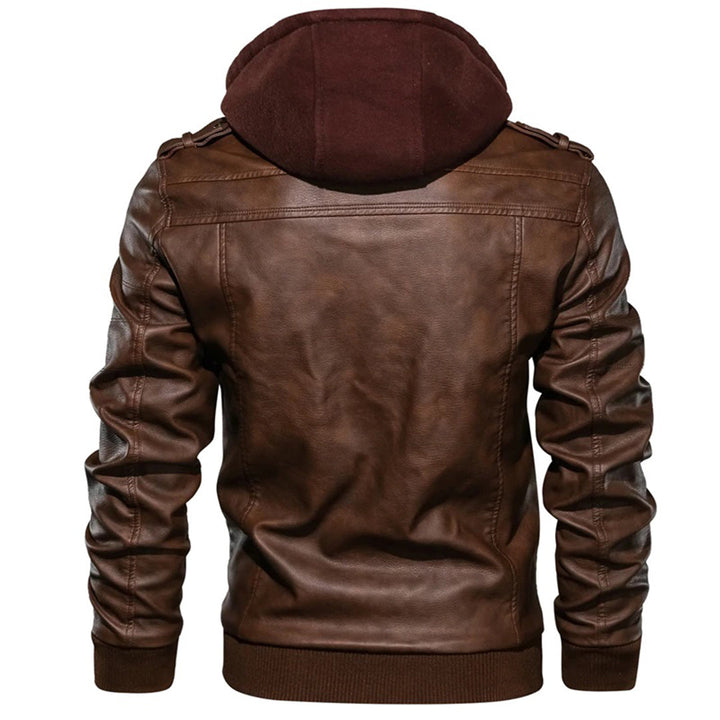 Travis Hooded Leather Jacket