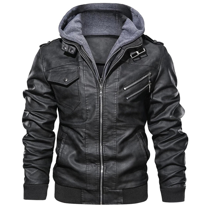 Travis Hooded Leather Jacket