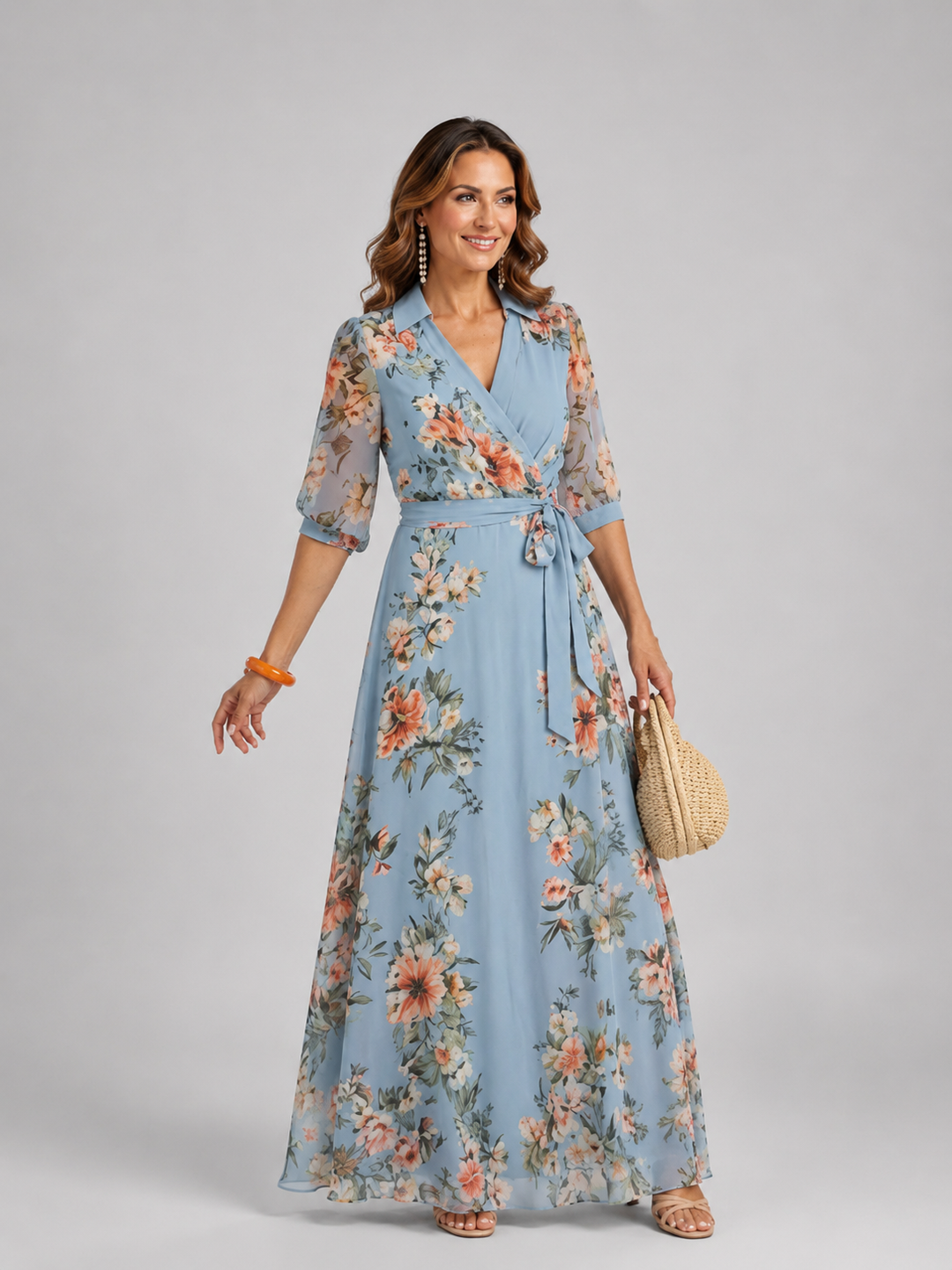 Isabelle Floral Wrap Maxi Dress