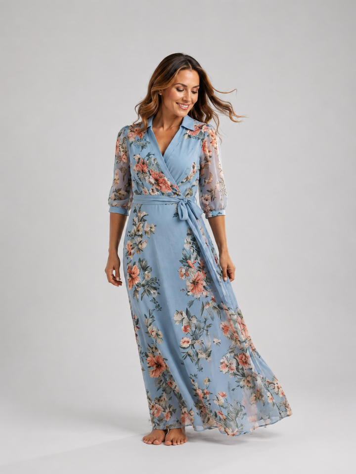 Isabelle Floral Wrap Maxi Dress