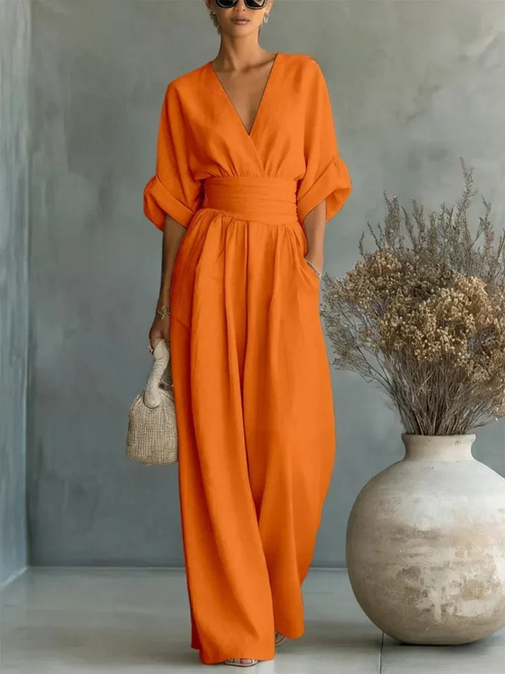 Margaret Draped Wide-Leg Jumpsuit
